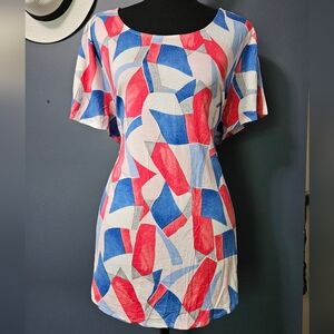 Soft Jersey Knit Print Scoop Neck Tee Plus Size 3X